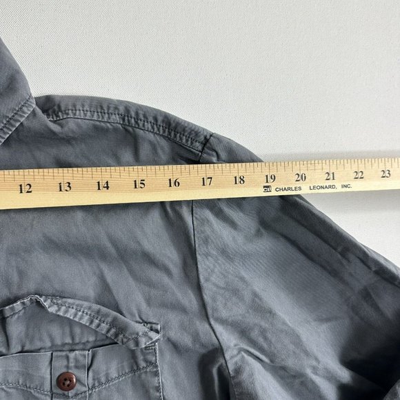 Madewell Button Up Top Womens Size Large Gray Front Pockets Casual Long Sleeve - Picture 7 of 9